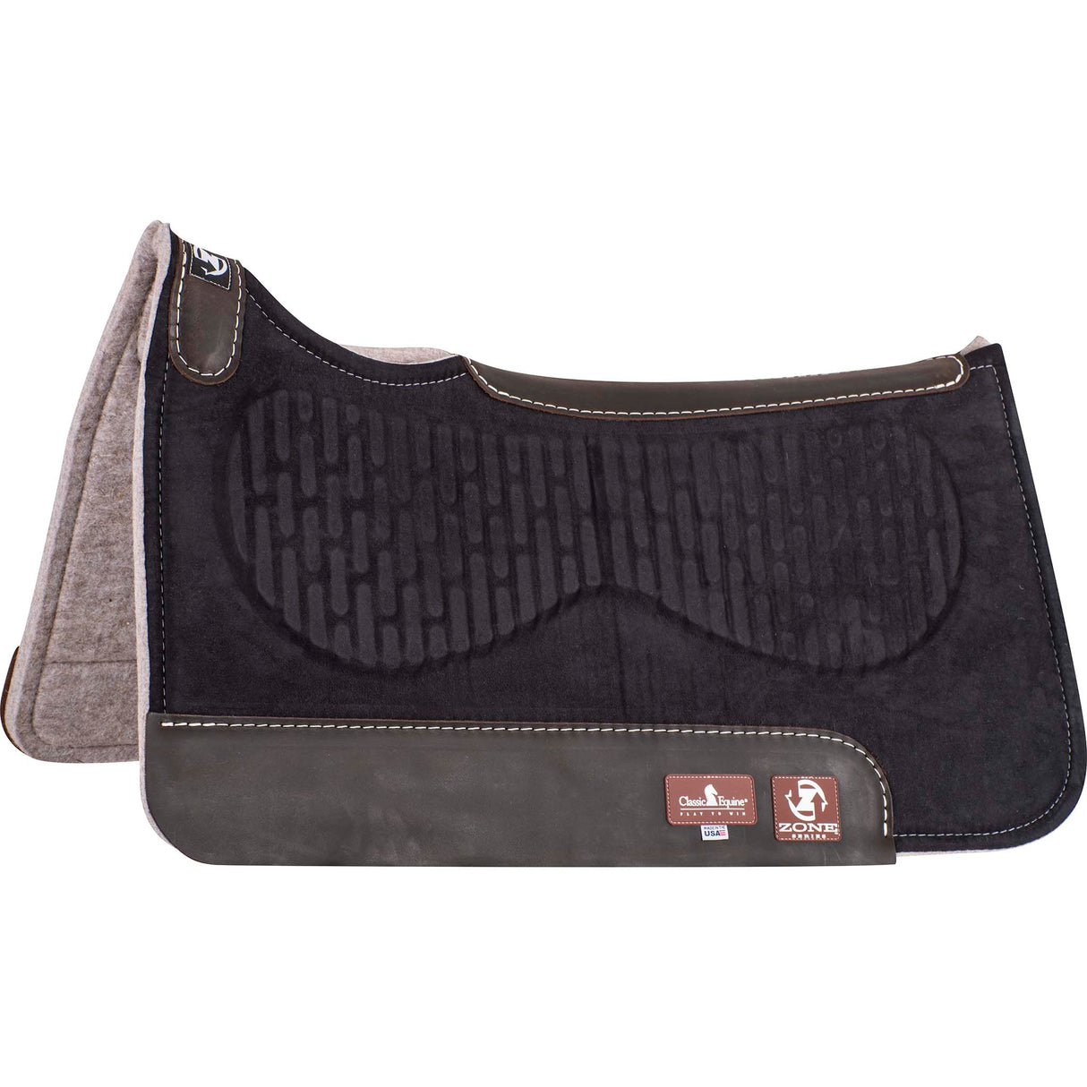 Classic Equine Zone Series Microsuede Saddle Pad 31"X32" - Black