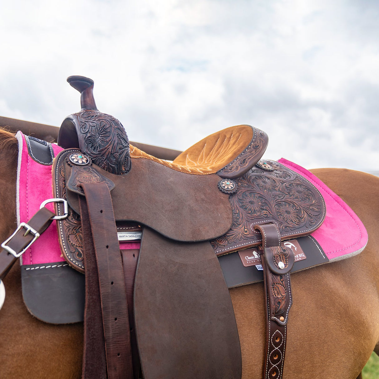 Classic Equine Zone Series Microsuede Saddle Pad 28"X30" - Pink