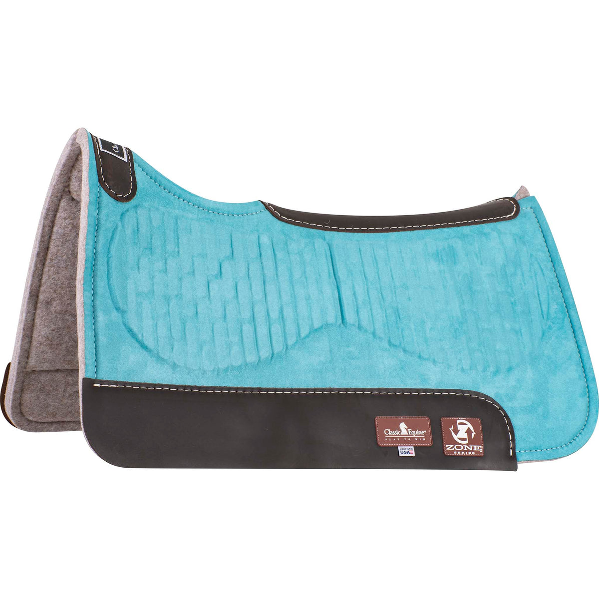 Tapis De Selle Western Classic Equine, 34x38 Pouces, Noir Et Turquoise, Laine