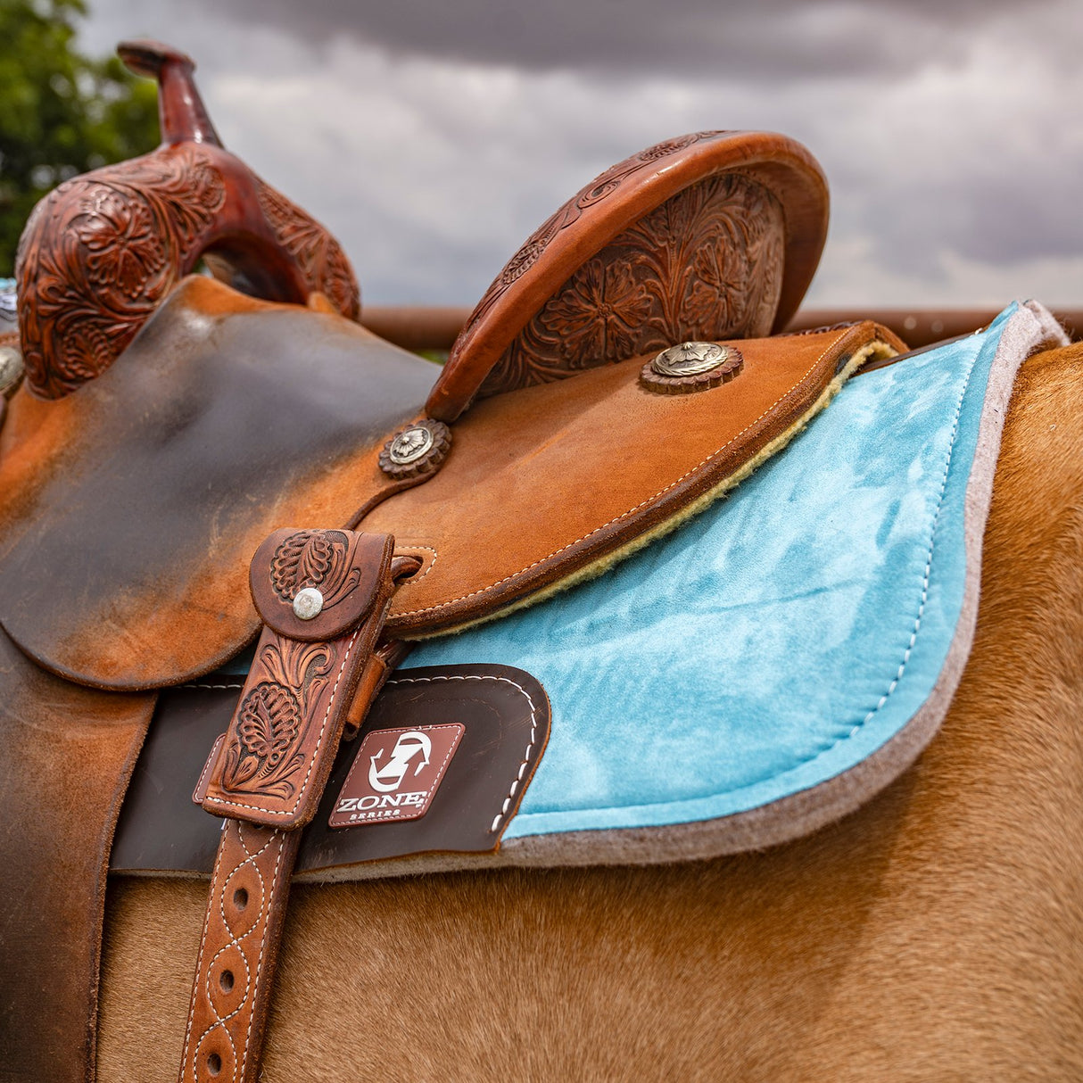 Classic Equine Zone Series Microsuede Saddle Pad 28"X30" - Turquoise