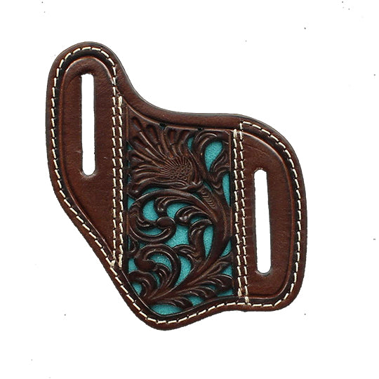 Nocona Leather Knife Sheath with Turquoise Accents