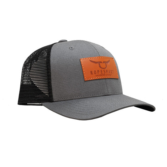 RopeSmart Heather Grey Cap with Leather Patch