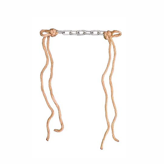 Partrade 7 Link Curb Chain with Cowboy Tie Straps