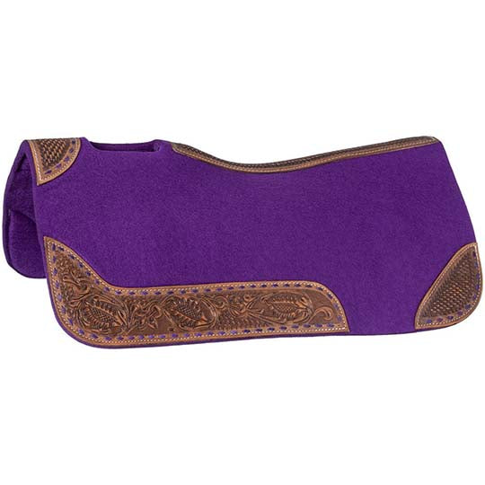 Tough 1 3/4" 30" x 30" Buckstitch Barrel Saddle Pad in Purple