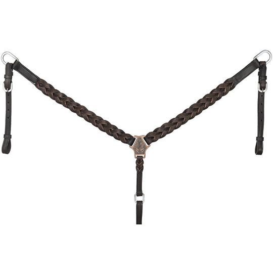 Tough 1 Dark Oil Braided Leather Breast Collar