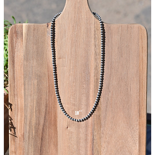 The Mason Lee Graduated 4mm Navajo Pearl Necklace 18"