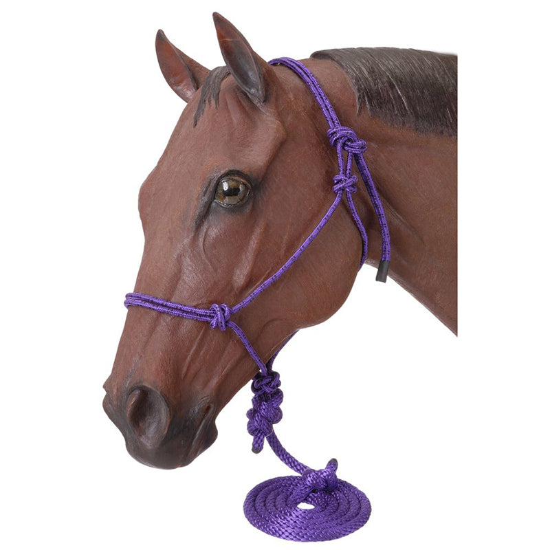 Tough 1 Purple Poly Rope Halter with Lead Rope - Purple