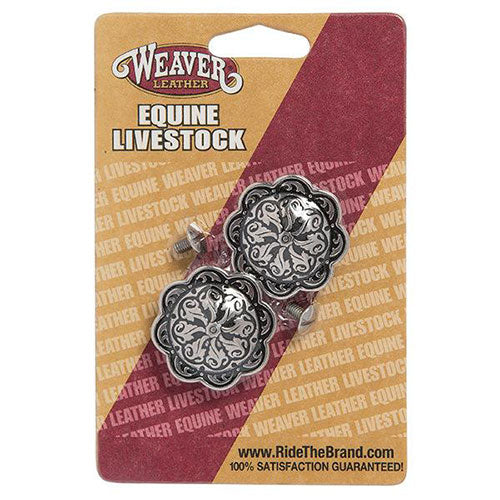 Weaver Leather Small Horse Shoe Brand Conchos with Post