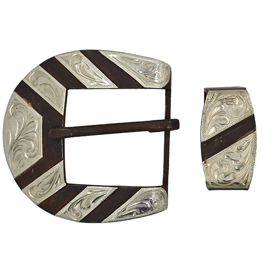 Cowperson Tack 1 1/2" Two-Piece Brown Steel Ranger Belt Buckle