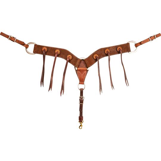Martin Saddlery 2 3/4" Chocolate Roughout Breast Collar with Blood Knots