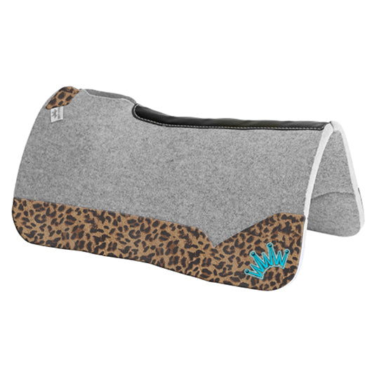 Best Ever 1" Kush Pad with Leopard Wear Leathers and Turquoise Crown- 30"x30"