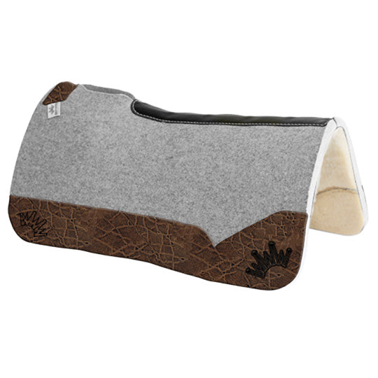 Best Ever 1" Kush Fleesar Series Saddle Pad with Vintage Peat Elephant Wear Leathers- 32"X32"