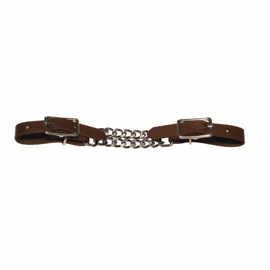 Berlin Custom Leather Double Chain Brown Biothane Curb Chain