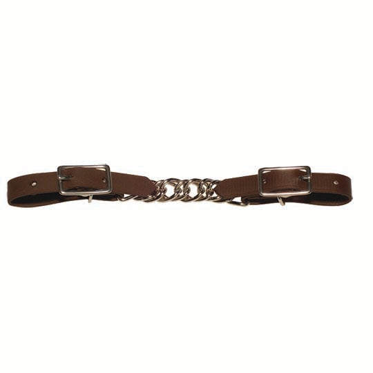 Berlin Custom Leather Twisted Chain Brown Biothane Curb Chain