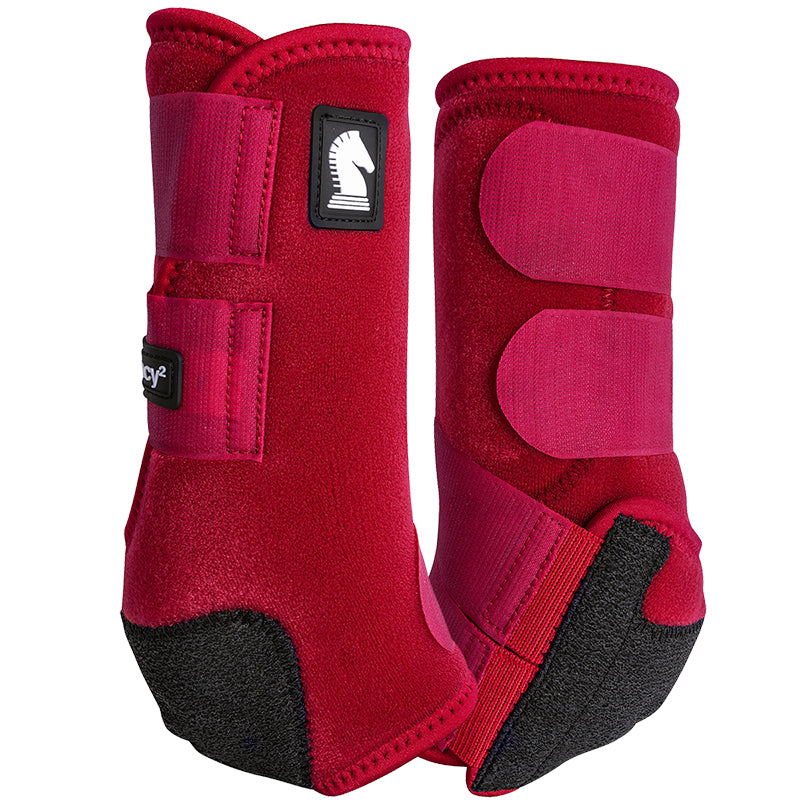 Classic Equine Legacy2 Hind Protective Boots- Crimson
