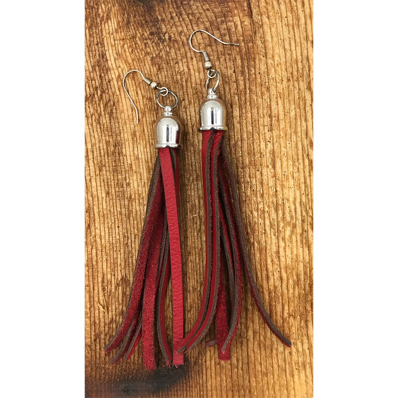 San Saba Equine Red Tassel Earrings