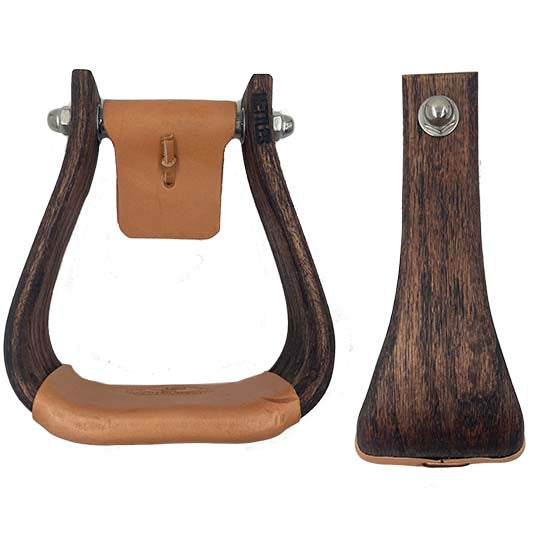 Nettles 3" "The Chisholm" Mahogany All Purpose Wooden Stirrups