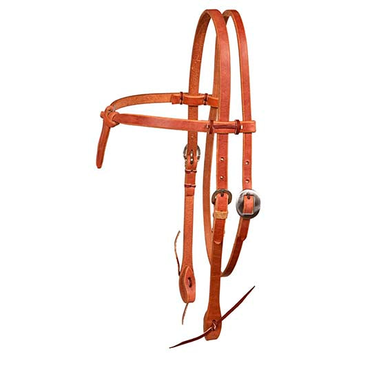 Berlin Custom Leather Futurity Knot Browband Headstall with Rawhide Keepers
