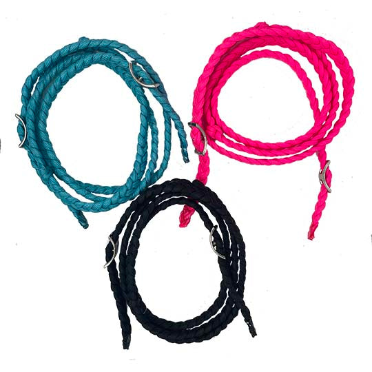 Jerry Beagley Nylon Braided Pony Roping Reins- Assorted