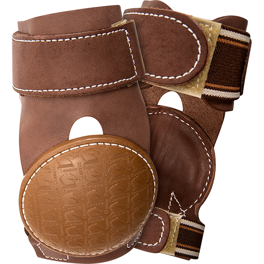 Classic Equine Pro Reiner Chocolate Leather Skid Boots With Double Velcro Closure