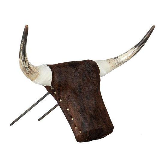 Rank Racks Cowhide Covered Roping Dummy with Authentic Horns