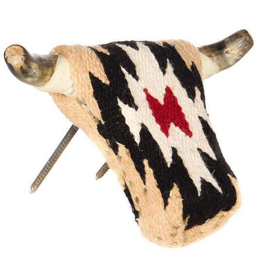 Rank Racks Mini New Zealand Wool Covered Roping Dummy with Authentic Horns