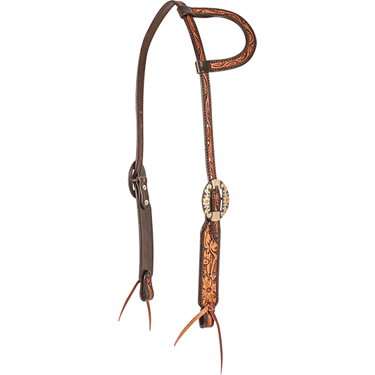 New! Cashel Broadband Headstall Two Tone Tooled Leather main image 1