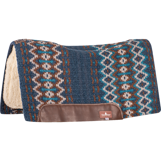 Classic Equine 34"X38" Contoured SensorFlex 1" Saddle Pad- Navy/Chestnut