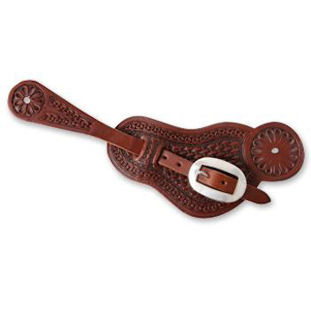 Martin Saddlery Chocolate Buckaroo Spur Straps with San Carlos Border