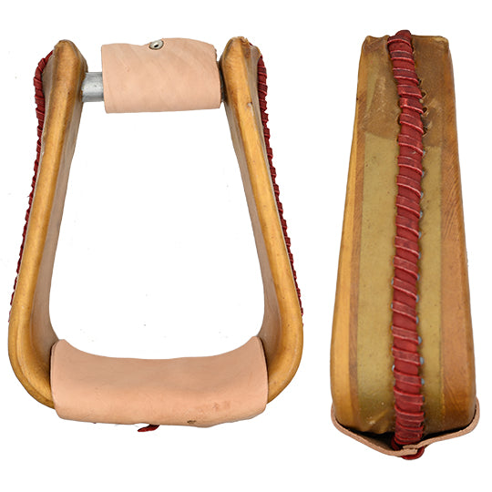 Scott Thomas Saddlery 3 1/4" Rawhide Covered Overshoe Stirrups