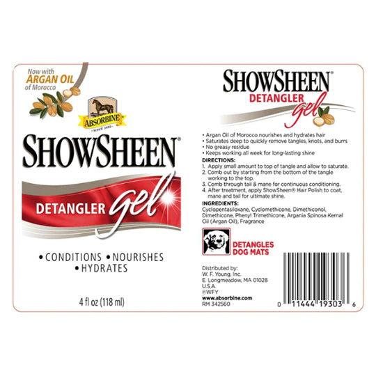 Absorbine ShowSheen Detangler Gel- 4oz.