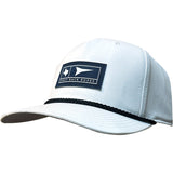 Fast Back Ropes White Cap with Navy Patch