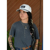 Fast Back Ropes White Cap with Navy Patch