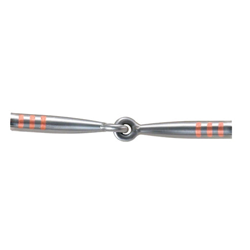 Tom Balding Ballhinge D-Ring Snaffle Bit with Brown Rings and Silver Dots