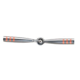Tom Balding Ballhinge D-Ring Snaffle Bit with Brown Rings and Silver Dots