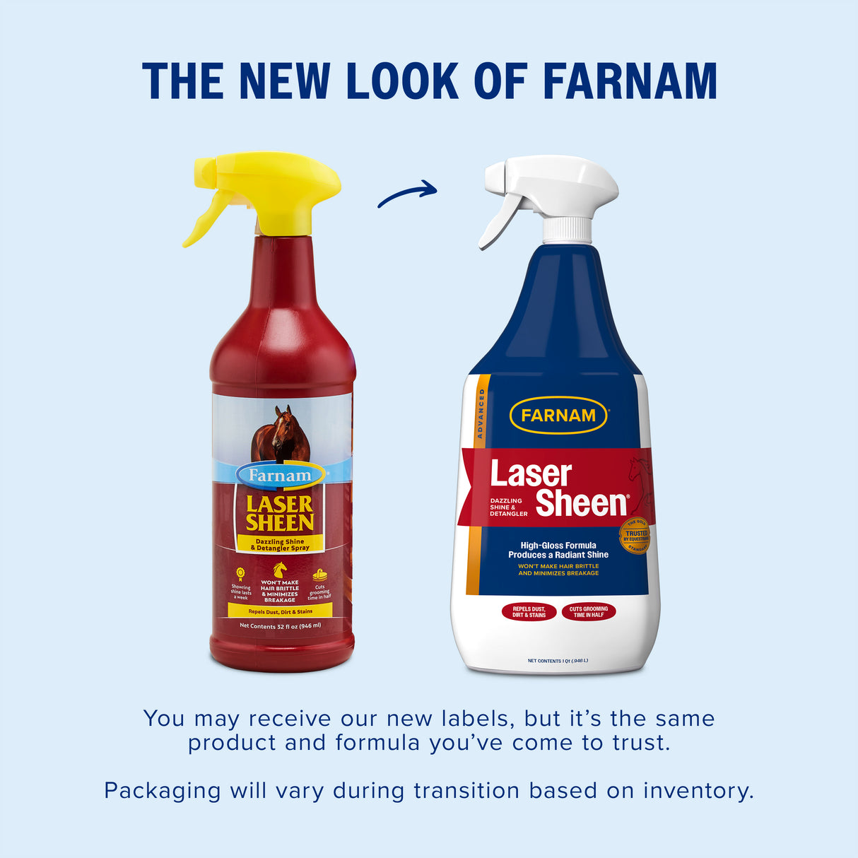 Farnam Laser Sheen Dazzling Shine & Detangler Ready to Use Spray- 32oz.