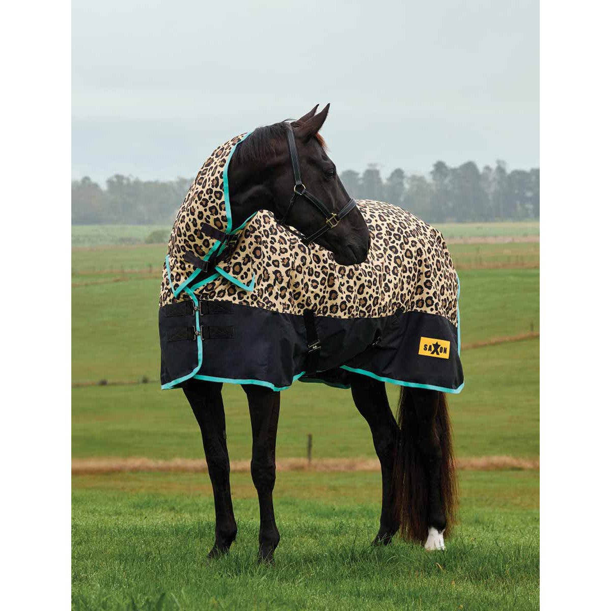 Weatherbeeta Saxon Defiant Leopard Print 600D Combo Neck- 200G