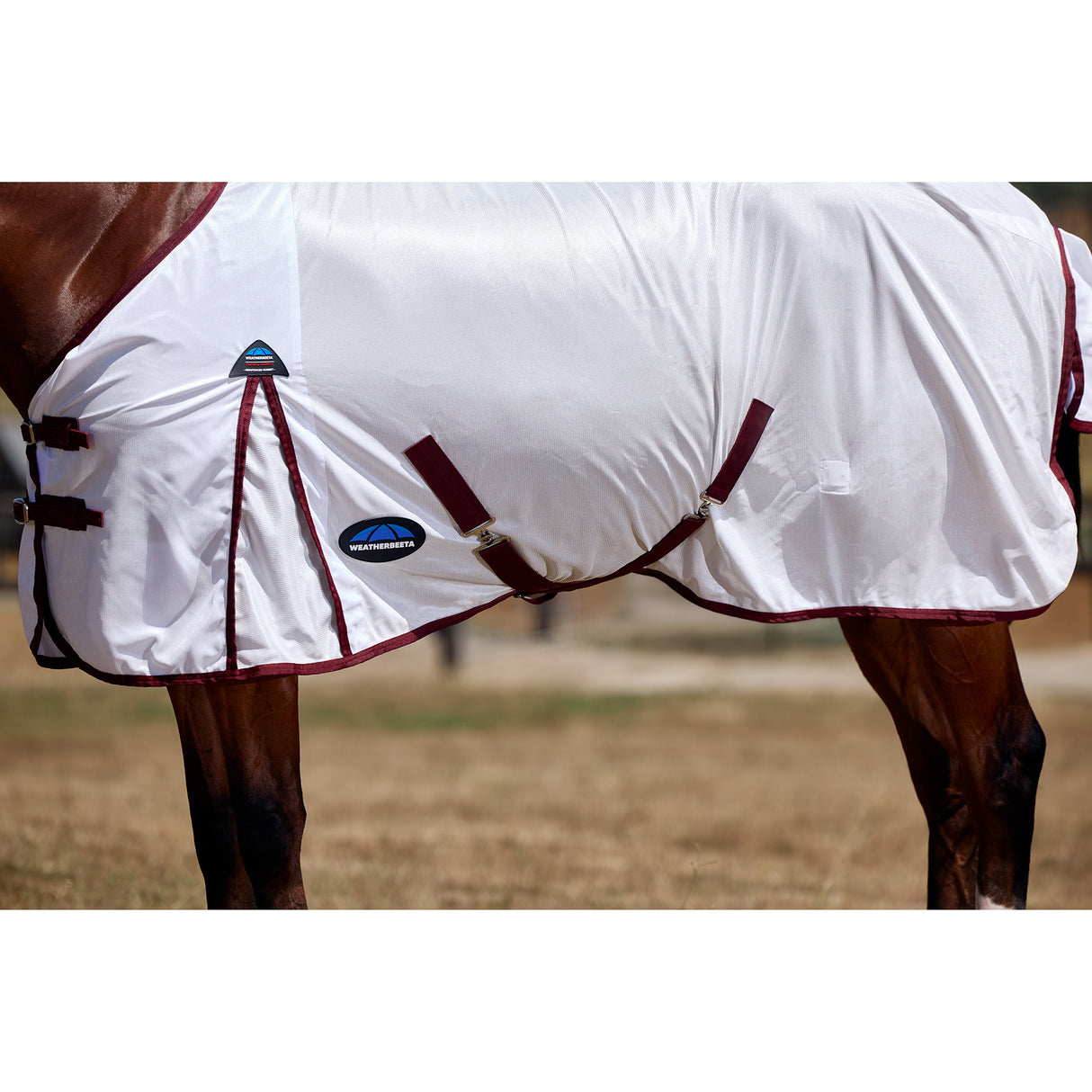 Weatherbeeta ComFiTec Essential Fly Sheet- Burgundy/White