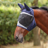 Shires FlyGuard Pro Fine Mesh Fly Mask with Ears & Open Forelock- Navy