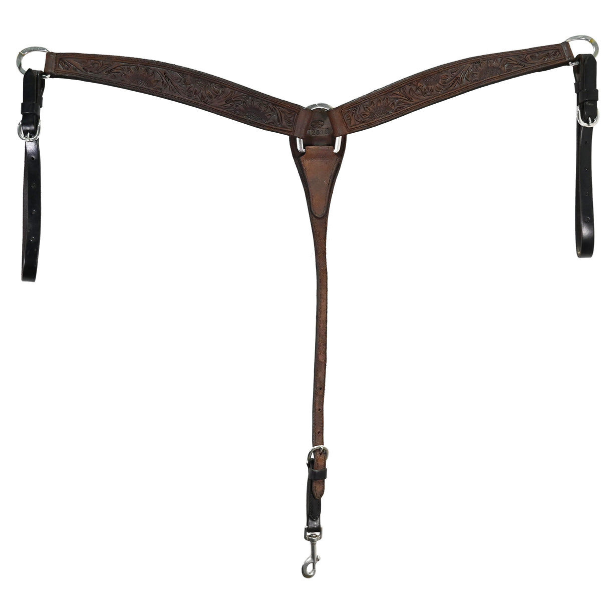 Billy Cook Saddlery 2" Chocolate Roughout Sunflower Tooled Breast Collar