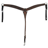 Billy Cook Saddlery 2" Chocolate Roughout Sunflower Tooled Breast Collar