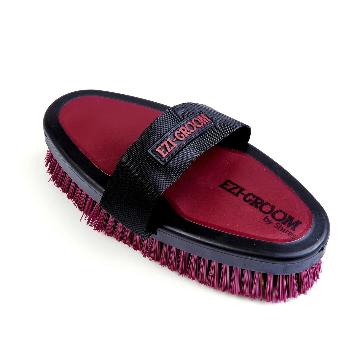 Shires EZI-Groom Grip Large Body Wash Brush- Burgundy