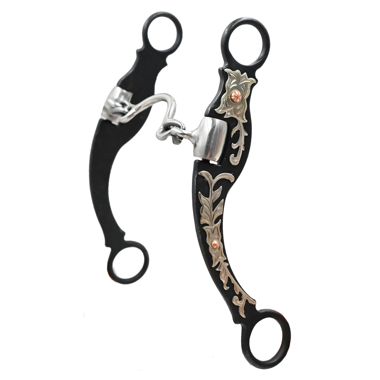 Coolhorse Ported Chain Bit Antique Brown with Floral Overlay