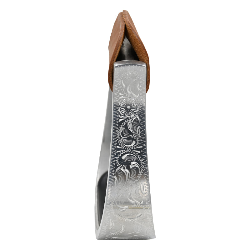 Coolhorse Aluminum Stirrup 2" Engraved with Rubber Tread