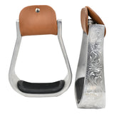 Coolhorse Aluminum Stirrup 2" Engraved with Rubber Tread