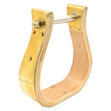 Coolhorse 2" Wooden Brass Covered Bell Stirrup