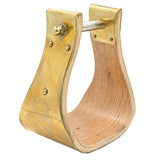 Coolhorse 4" Wooden Brass Covered Bell Stirrup