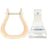 Coolhorse 4" Wooden Stainless Steel Covered Bell Stirrup