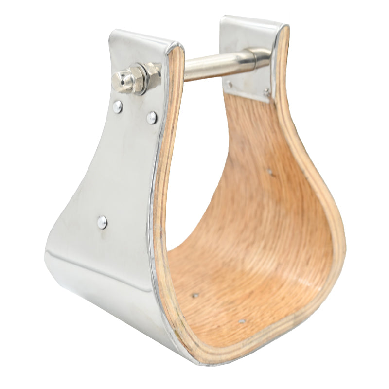 Coolhorse 5" Wooden Stainless Steel Covered Bell Stirrup