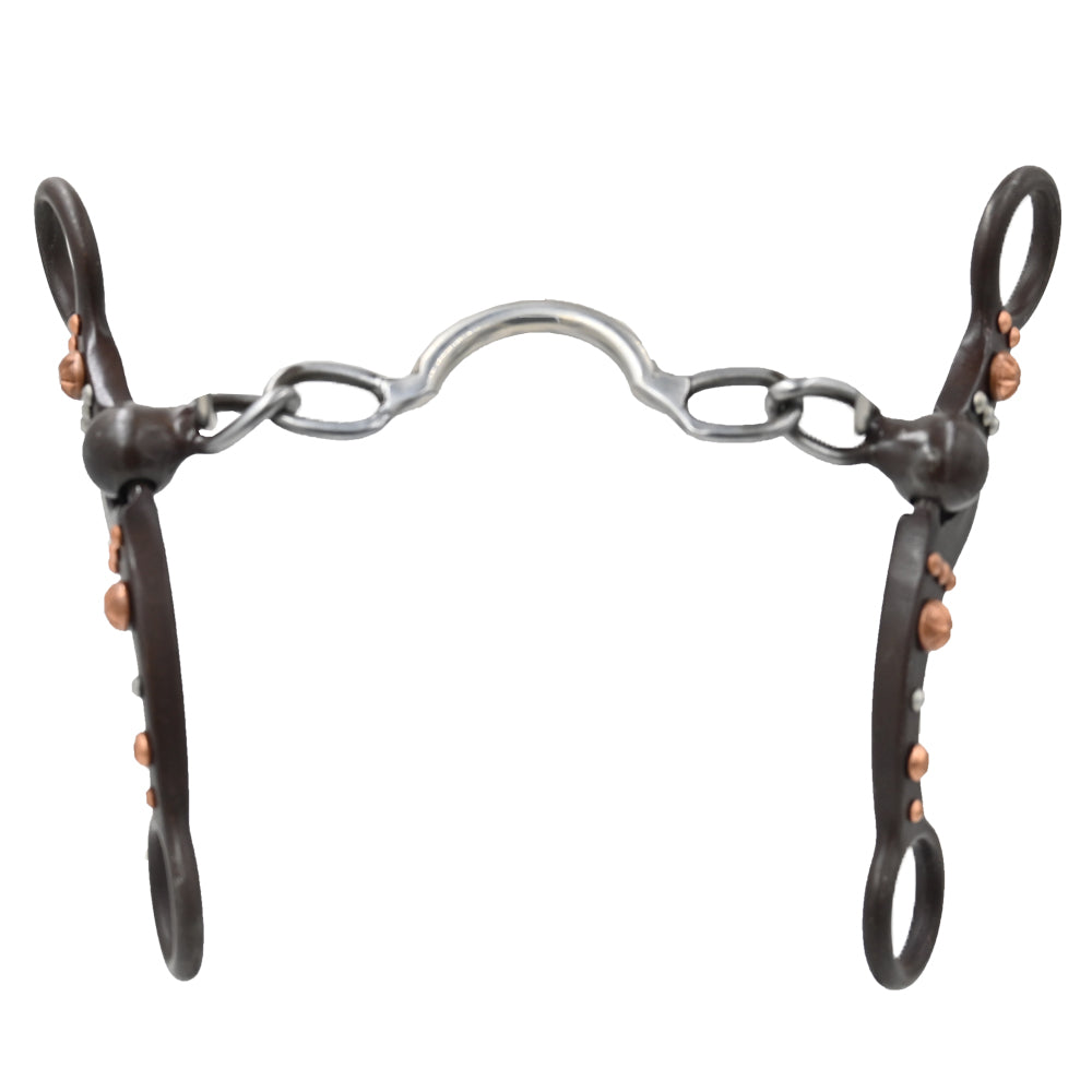 Small Chain Bit Coolhorse Antique Brown Ported Chain Bit with Copper Dots